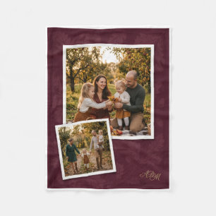 Warm Family Photo Collage Memories Fleece Blanket