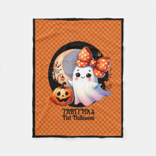 Warm First Halloween Add Name Baby Fleece Blanket