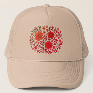 Warm Floral Bloom Embroidered Style Hat