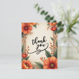 Warm Floral Thank You Card