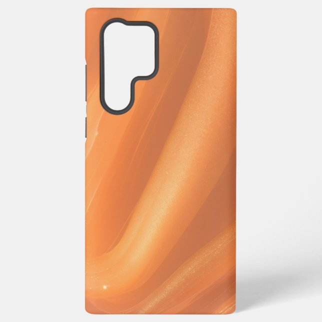 Warm Flowing Orange Abstract Marble Phone Case (Back)