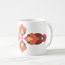 Warm Folk Floral Abstract Coffee Mug