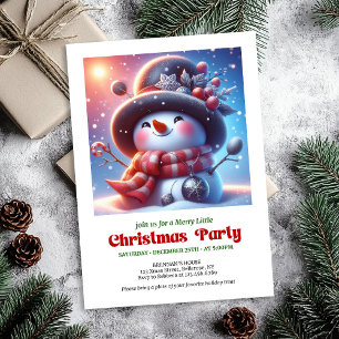 Warm funny snowman invite holiday party digital