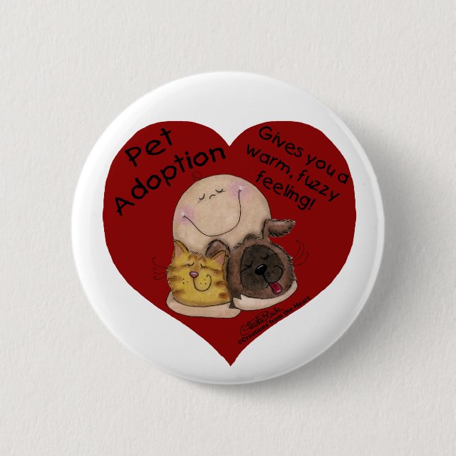 Warm, Fuzzy Feeling! Heart 2 Inch Round Button (Front)