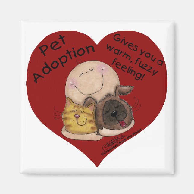 Warm, Fuzzy Feeling! Heart Magnet (Front)