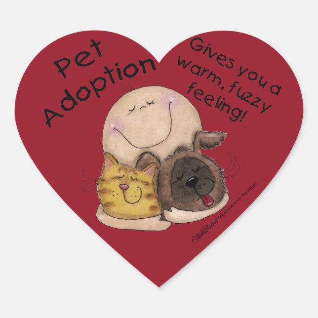 Warm, Fuzzy Feeling! Heart Sticker (Front)