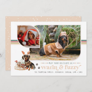 Warm & Fuzzy   Pet Holiday Photo Card