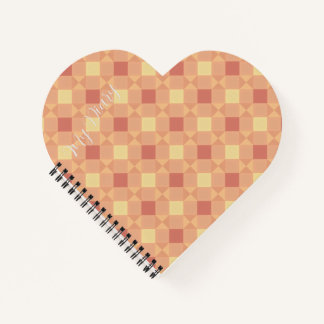 Warm Geometric Diamond Pattern in Peach & Terracot Notebook
