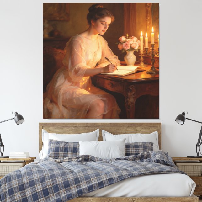 Warm Glow and Ink Canvas Print (Insitu(Bedroom))