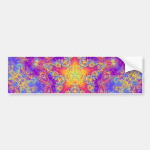 Warm Glow Star Bright Colour Swirl Kaleidoscope Bumper Sticker