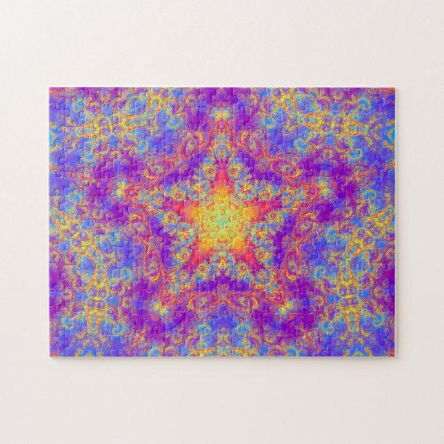 Warm Glow Star Bright Colour Swirl Kaleidoscope Jigsaw Puzzle (Horizontal)