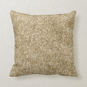 Warm Gold Glam Glitter Glitz Throw Pillow