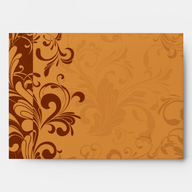 Warm Golden Autumn Swirl Envelope (Front)