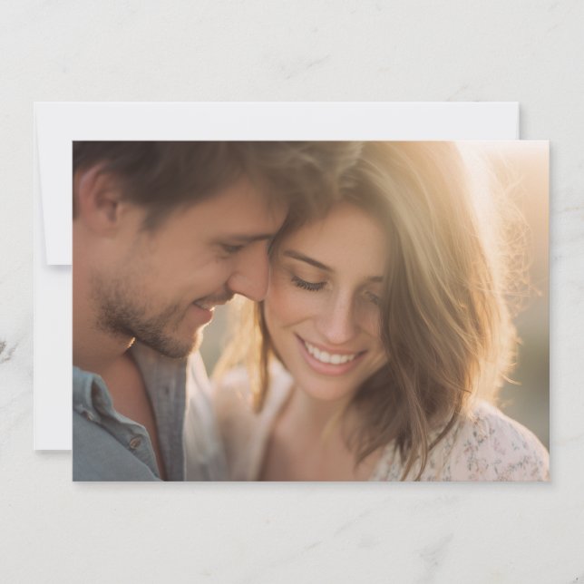 Warm Golden Romantic Photo Invitation (Front)
