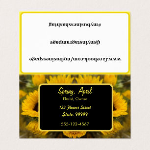 Warm Golden Sunflower Custom Business Card