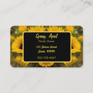 Warm Golden Sunflower Custom Business Card