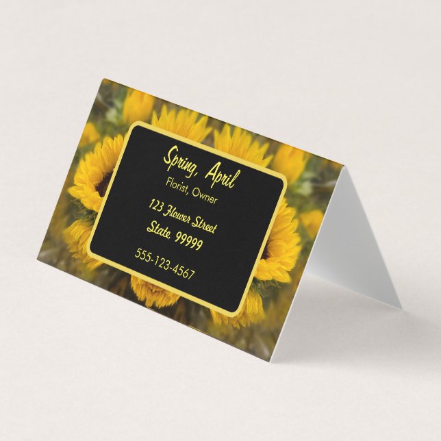 Warm Golden Sunflower Custom Business Card (Front)