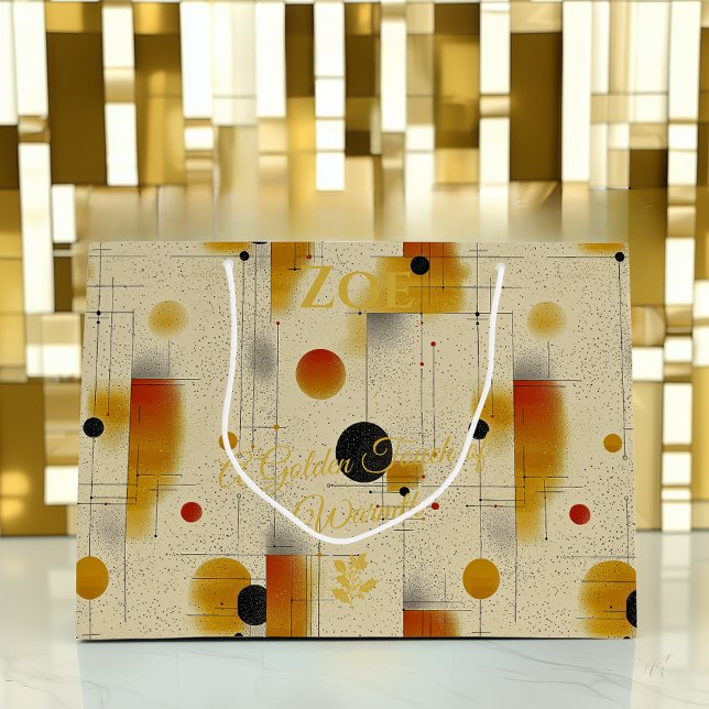 Warm Golden Touch Abstract Geometric Gift Bag (Creator Uploaded)