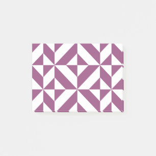 Warm Grape Geometric Deco Cube Pattern Post-it Notes