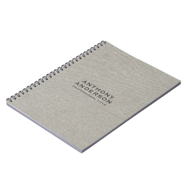 Warm Gray Fabric Texture  Notebook (Left Side)