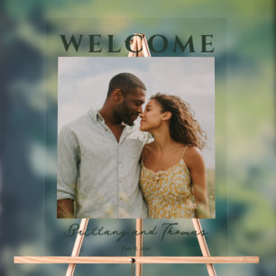 Warm Green Floral Photo Acrylic Sign
