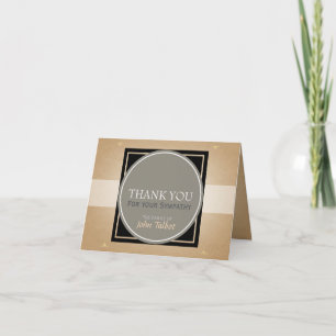 Warm grey Circle B Square Tags Sympathy Thank you Card