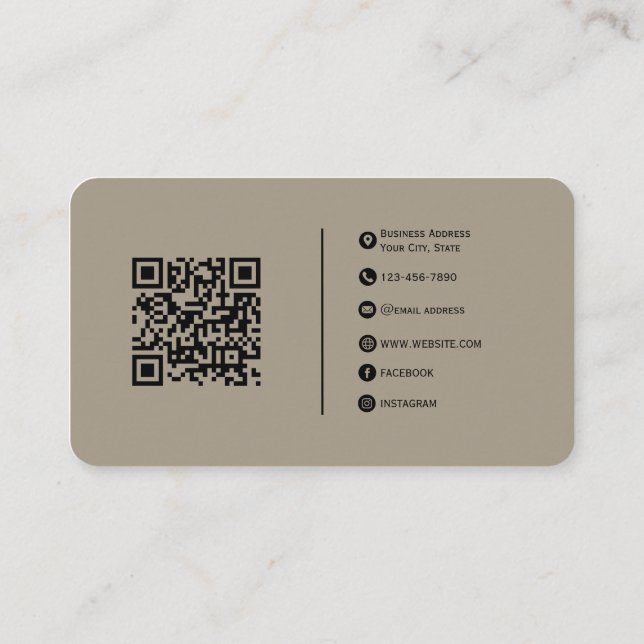 Warm Grey – Fully Customizable Elegant Design Business Card (Back)