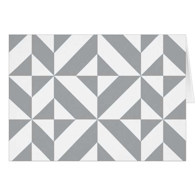 Warm Grey Geometric Deco Cube Pattern (Front Horizontal)