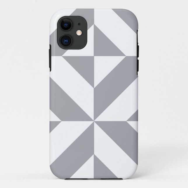 Warm Grey Geometric Deco Cube Pattern Case-Mate iPhone Case (Back)