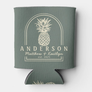 Warm Grey Pineapple Wedding Arch & Name Can Cooler