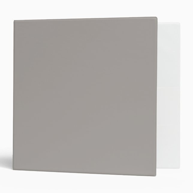 Warm Grey Solid Colour Minimalist Binder (Front/Inside)