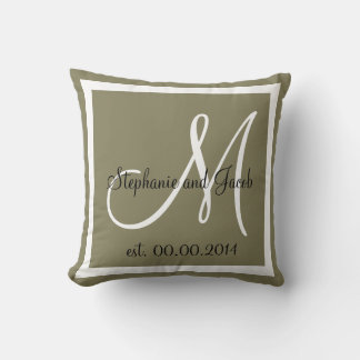 Warm Grey Wedding keepsake pillow
