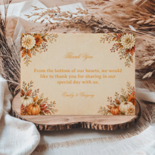 Warm Harvest Floral Thank You Card