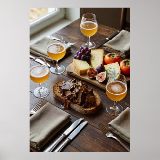 Warm Harvest Gathering Still Life Poster