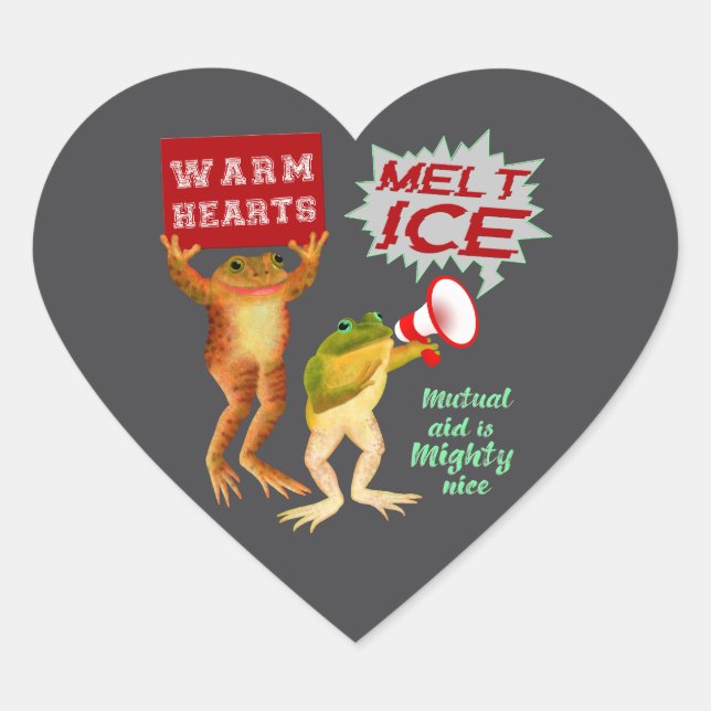 Warm Hearts Melt Ice Heart Sticker (Front)