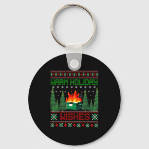 Warm Holiday Wishes Christmas Lights Sweater Dumps Keychain