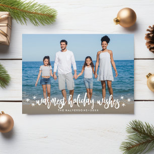 Warm Holiday Wishes Christmas or New Years Photo Card