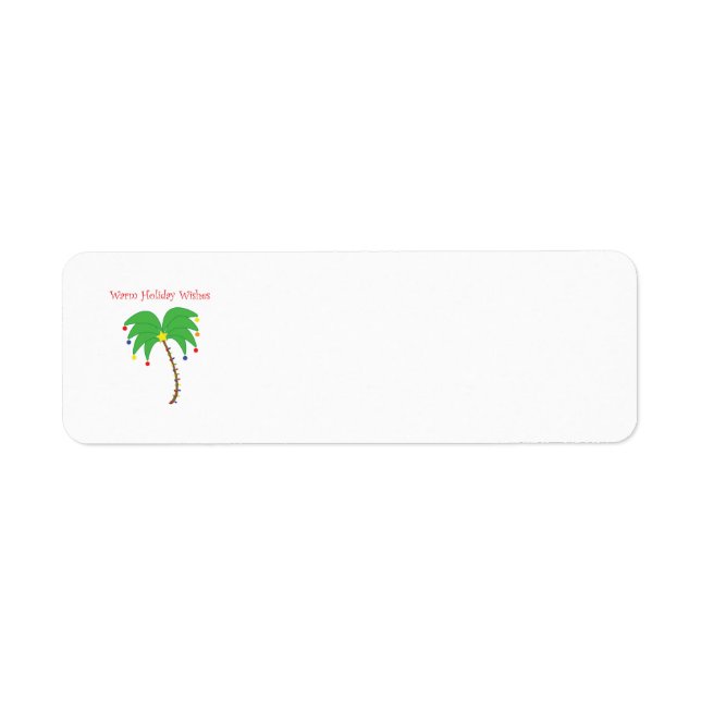 "Warm Holiday Wishes" Palm Tree labels (Front)