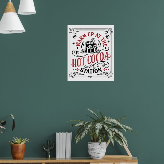 Warm Hot cocoa station Christmas Poster (Living Room 1)