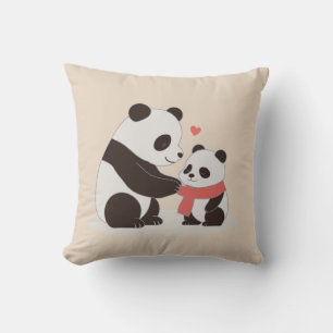 Warm Hugs, Panda Love Throw Pillow