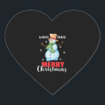 Warm Hugs Snowman Funny Christmas T-shirt Heart Sticker<br><div class="desc">Warm Hugs Snowman Funny Christmas T-shirt</div>