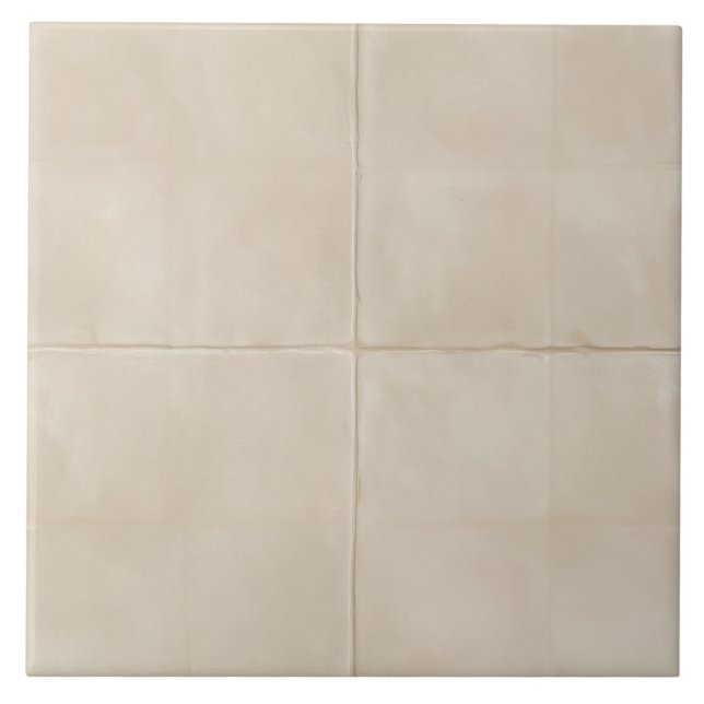 Warm Ivory Handmade Glazed Squares Tile (Front)