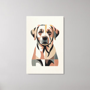 Warm Labrador Mosaic Portrait Canvas Print