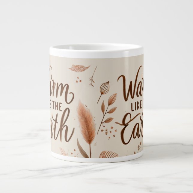Warm Like the Earth Mug – Aesthetic Boho Coffee Cu (Front)