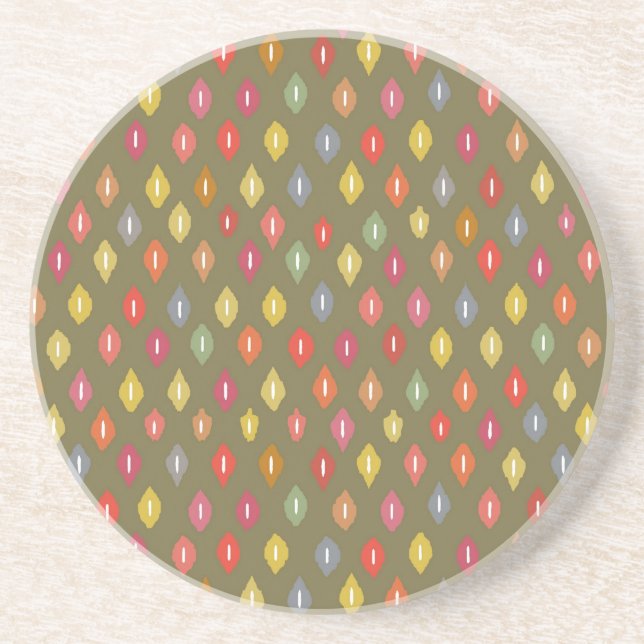 warm little ikat diamonds coaster (Front)