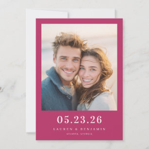 Warm Magenta Minimalist Portrait Save The Date