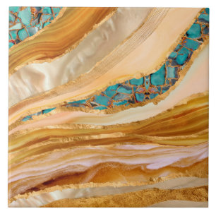 Warm Marble Abstract Flow Tile