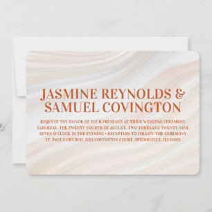 Warm Marble Geode Wedding Invitation