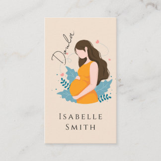 Warm Maternity Care Illustration Identity Design Calling Card
