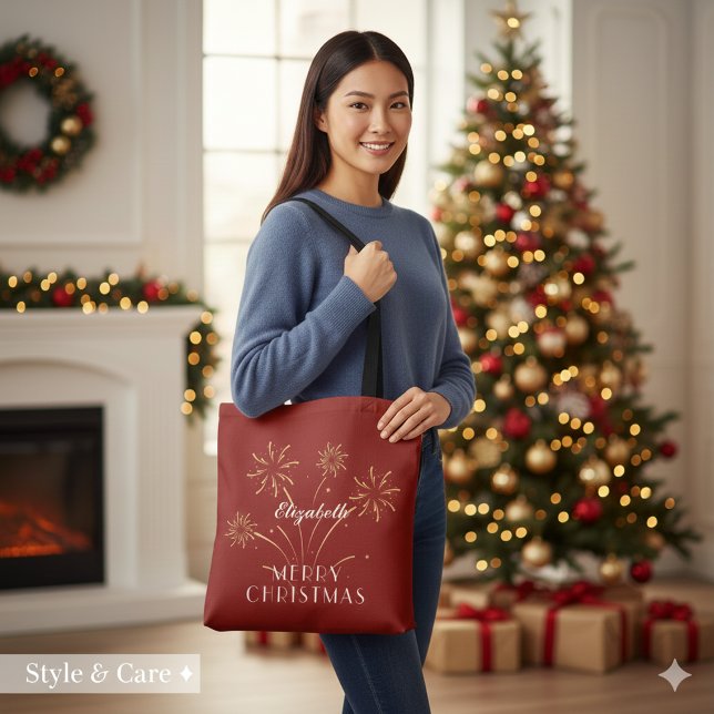 Warm Merry Christmas Decorative Holiday Tote Bag (Warm Merry Christmas Decorative Holiday Tote Bag)